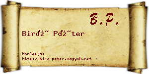 Biró Péter névjegykártya