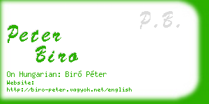 peter biro business card